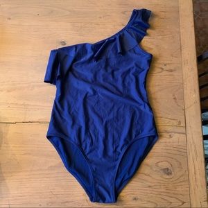 Never worn one shoulder ruffled one piece